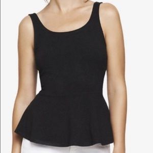 Black Express peplum tank with zip back